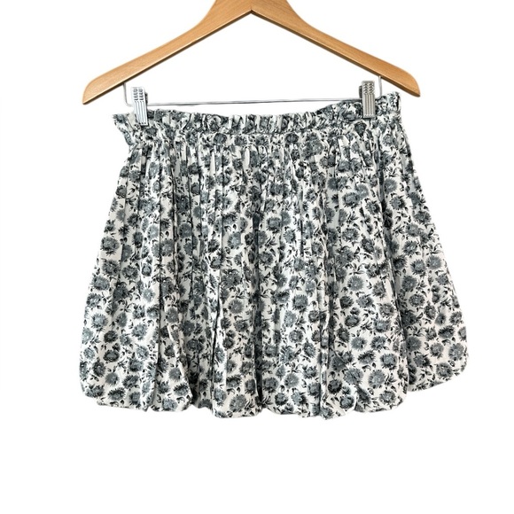 LoveShackFancy Cheyanne Floral Print Bubble Mini Skirt in Warm Grey - Picture 6 of 12